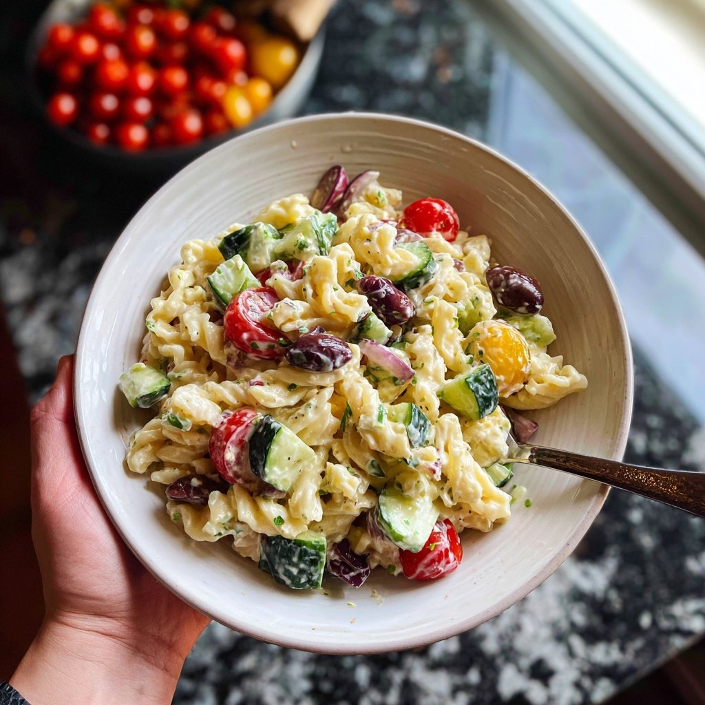 Mediterraner Nudelsalat Cremig