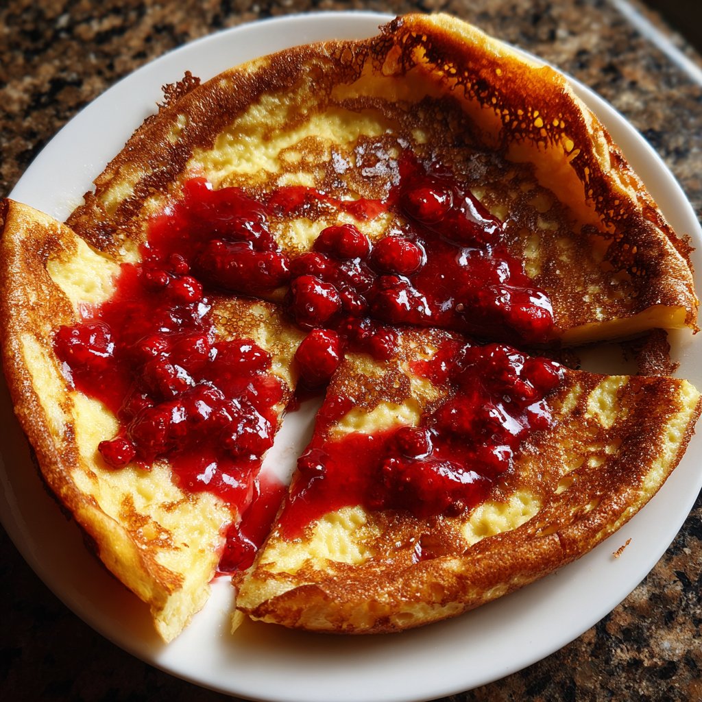 Pfannkuchen mit Himbeerkompott