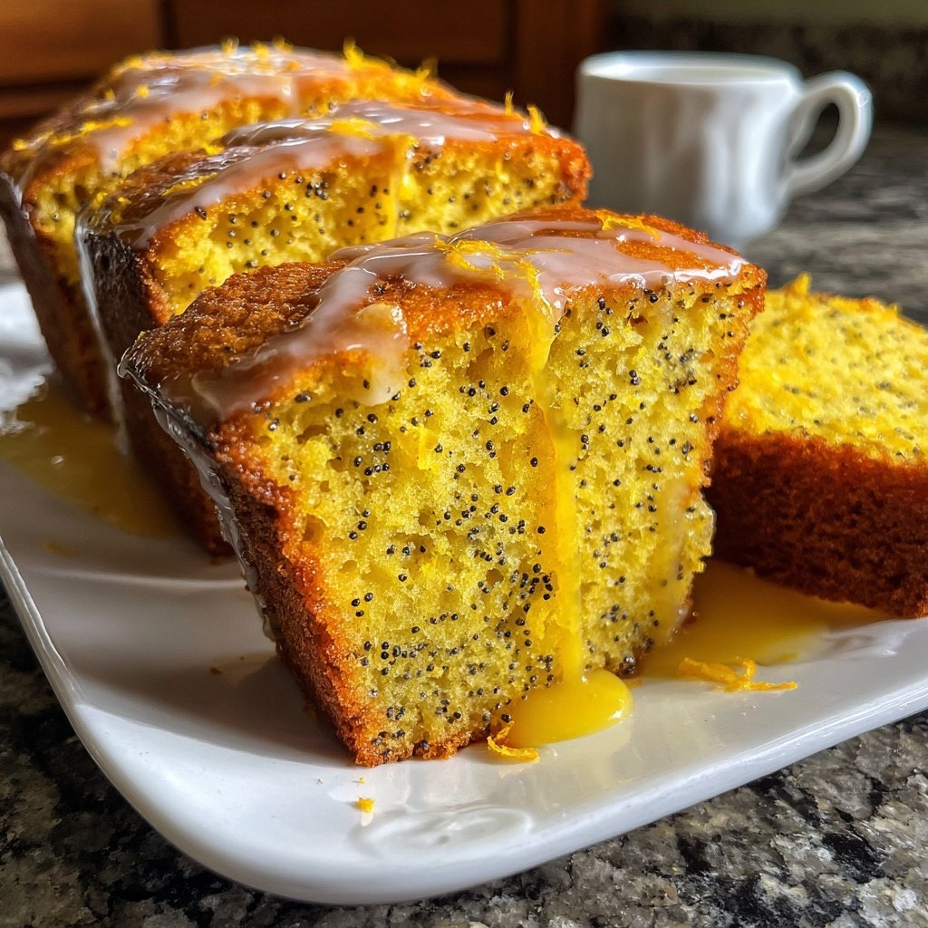 Zitronenkuchen mit Mohn