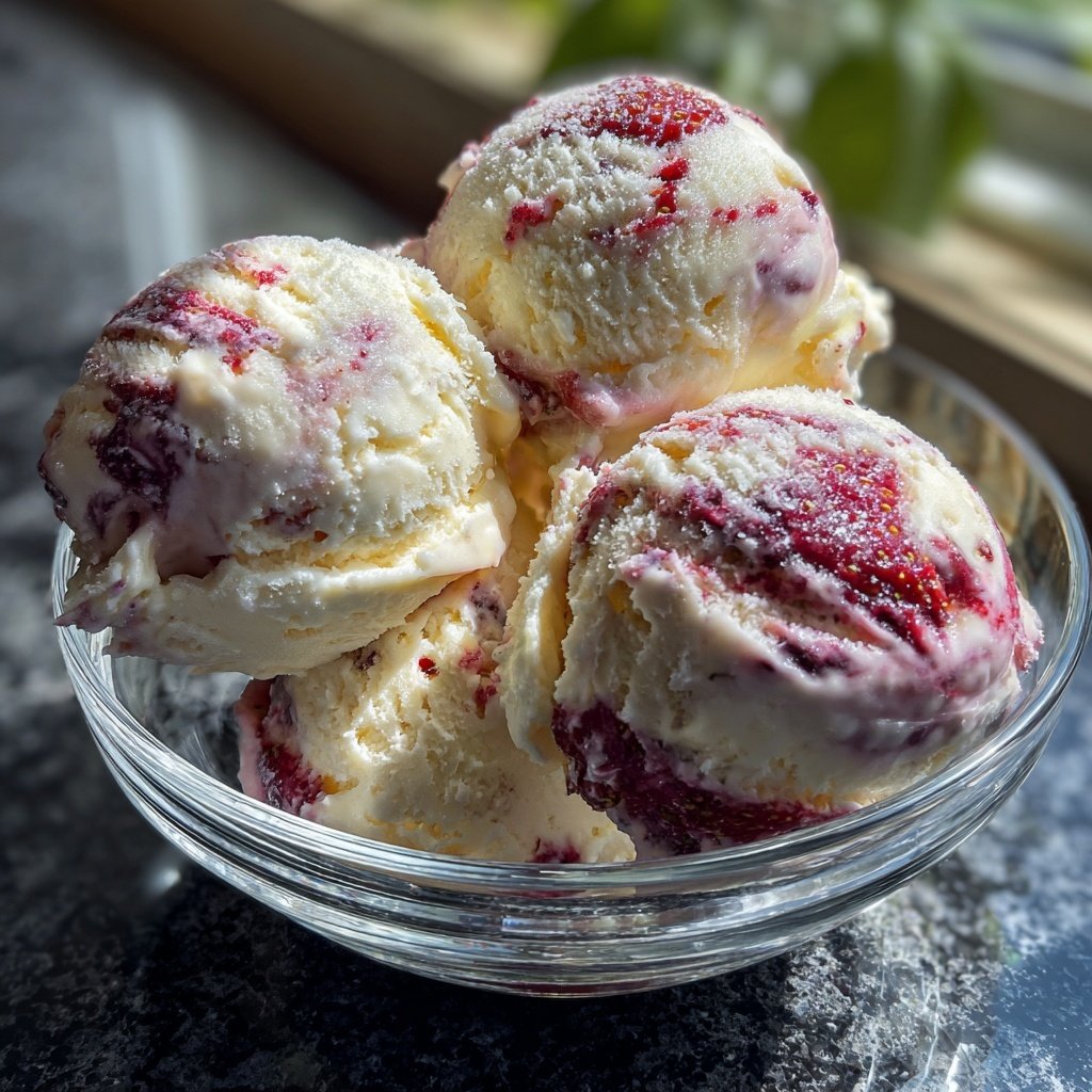 Vanille Erdbeer Eiscreme