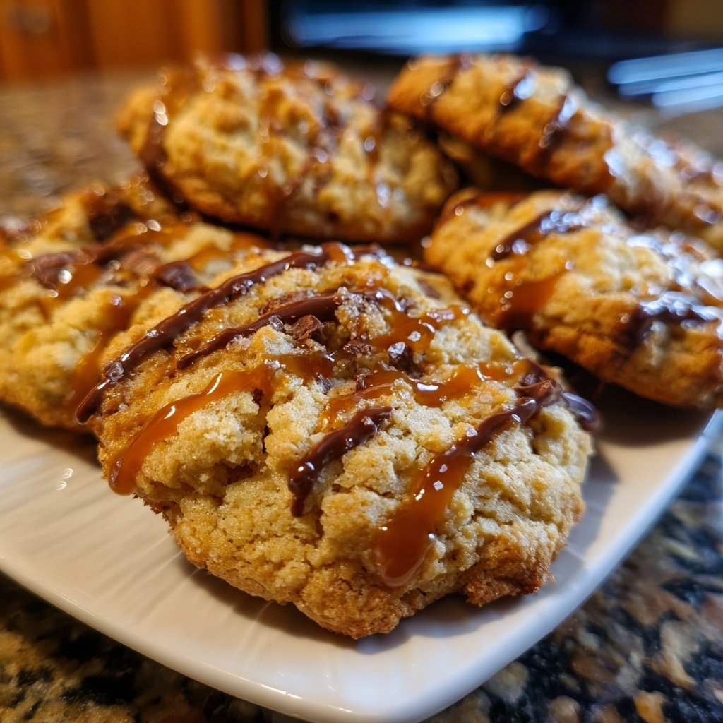 Cookies mit Karamell und Meersalz