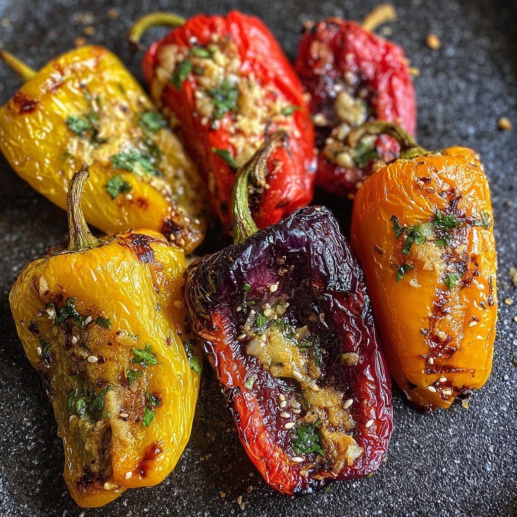Gegrillte Paprika Mit Knoblauchöl