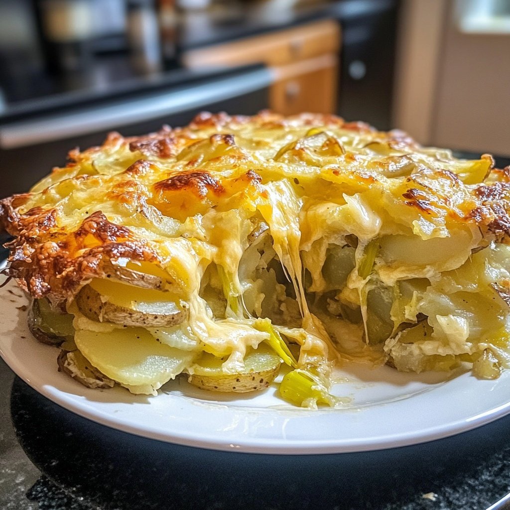Kartoffelauflauf mit Lauch