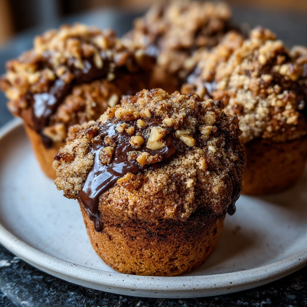 Muffins mit Kakao und Nüssen