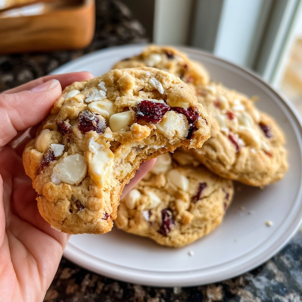 Cookies mit weißer Schokolade und Beeren