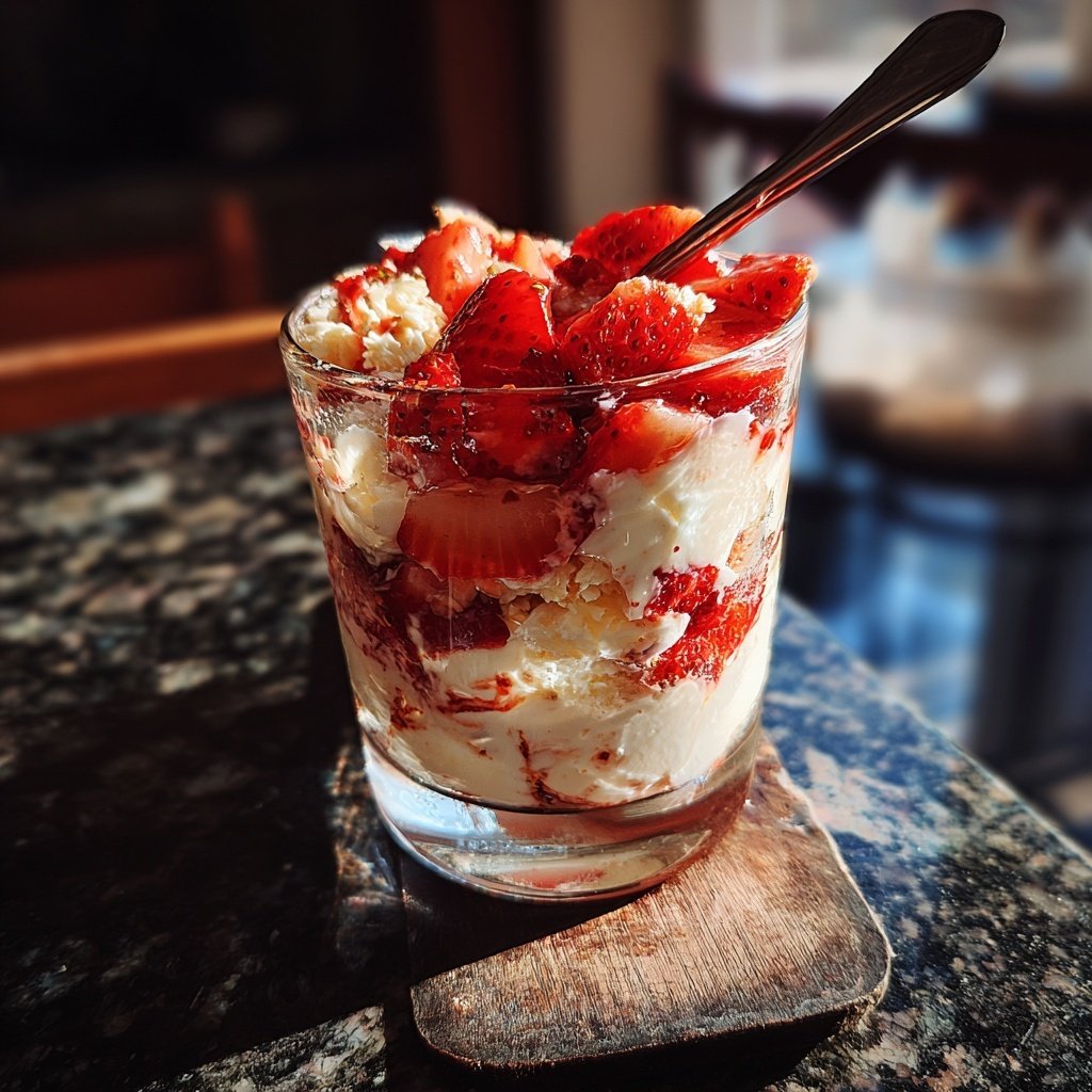 Erdbeer Schicht Dessert Mit Joghurt